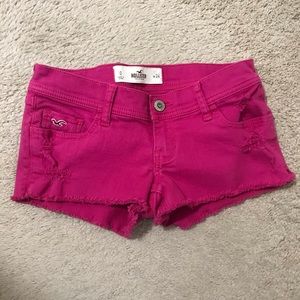 Pink hollister jean shorts